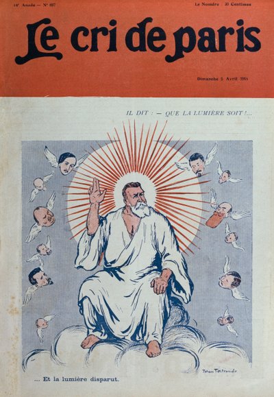 Caricature of Jean Jaures as God the Father, Front Cover Illustration from 